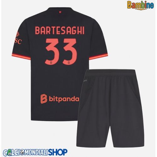 Maglie da calcio AC Milan Davide Bartesaghi #33 Terza Maglia Bambino 2026-27 Manica Corta + Pantaloni corti)